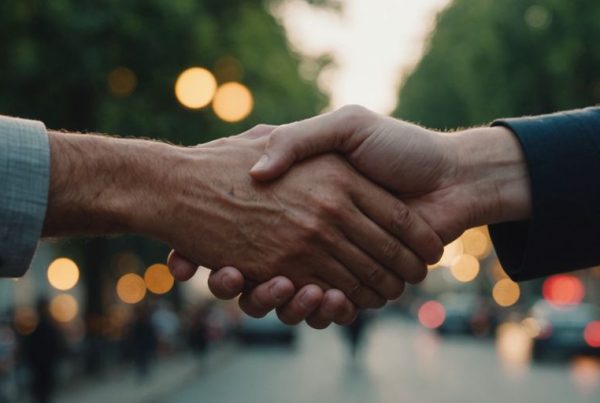 Handshake representing ethics in relationships and trust.